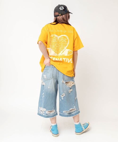 RNA（アールエヌエー）の「R4471 ダメージルーズクロップドパンツ（デニムパンツ・レディース・インディゴブルー・MEDIUM）」の5枚目の写真