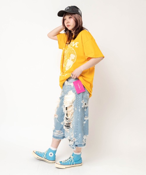 RNA（アールエヌエー）の「R4471 ダメージルーズクロップドパンツ（デニムパンツ・レディース・インディゴブルー・MEDIUM）」の4枚目の写真