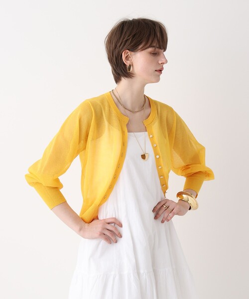 allureville（アルアバイル）の「シアーラミスキッパーカーディガン（ニット/セーター・レディース・パープル/イエロー/グレー系その他/オフホワイト・2）」の19枚目の写真