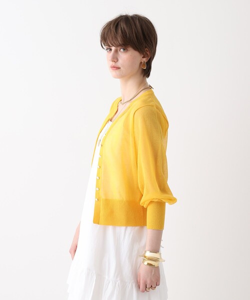 allureville（アルアバイル）の「シアーラミスキッパーカーディガン（ニット/セーター・レディース・パープル/イエロー/グレー系その他/オフホワイト・2）」の20枚目の写真