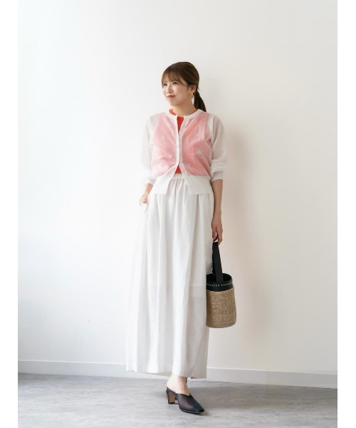 allureville（アルアバイル）の「シアーラミスキッパーカーディガン（ニット/セーター・レディース・パープル/イエロー/グレー系その他/オフホワイト・2）」の9枚目の写真