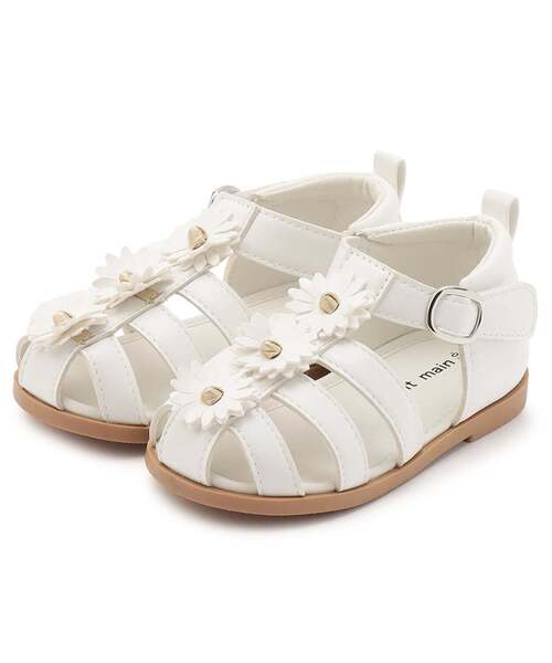 petit main(プティマイン)の「お花サンダル(サンダル・キッズ・ピンク/シルバー/オフホワイト・14cm/19cm/16cm/15cm/18cm/17cm)」の2枚目の写真