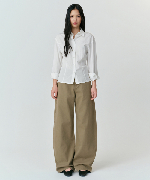 MUSINSA STANDARD WOMAN(ムシンサスタンダードウーマン)の「ウィメンズコットンカーブパンツ(5色)(その他パンツ・レディース・ベージュ/ブラック/クリーム/チャコールグレー/ブラウン・25/26/27/28/29/30/24)」の9枚目の写真
