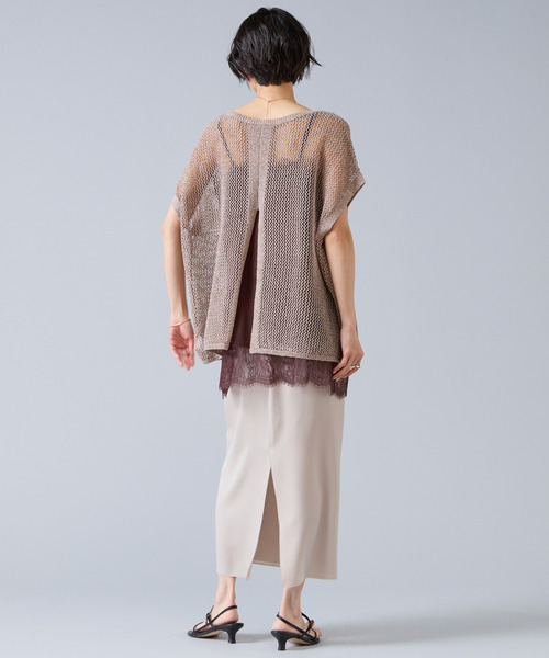 Liesse（リエス）の「マルチウェイメッシュスリッニット（ニット/セーター・レディース・ベージュ/ブラック・FREE）」の20枚目の写真