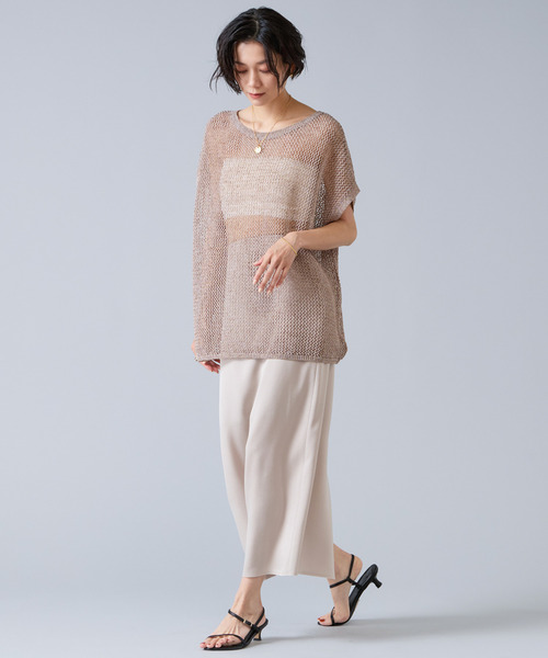 Liesse（リエス）の「マルチウェイメッシュスリッニット（ニット/セーター・レディース・ベージュ/ブラック・FREE）」の18枚目の写真