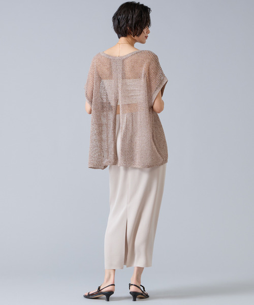 Liesse（リエス）の「マルチウェイメッシュスリッニット（ニット/セーター・レディース・ベージュ/ブラック・FREE）」の17枚目の写真