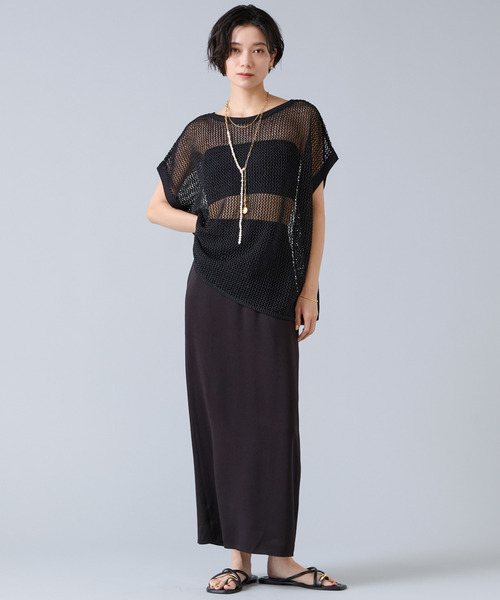 Liesse（リエス）の「マルチウェイメッシュスリッニット（ニット/セーター・レディース・ベージュ/ブラック・FREE）」の14枚目の写真