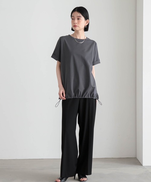 for/c(フォーシー)の「ドロストヘムトップス【サスティナブル】(Tシャツ/カットソー・レディース・オフホワイト/チャコール・M/L)」の9枚目の写真