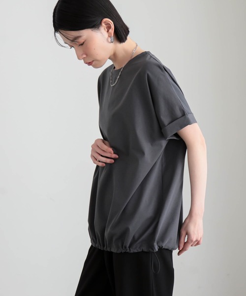 for/c(フォーシー)の「ドロストヘムトップス【サスティナブル】(Tシャツ/カットソー・レディース・オフホワイト/チャコール・M/L)」の3枚目の写真