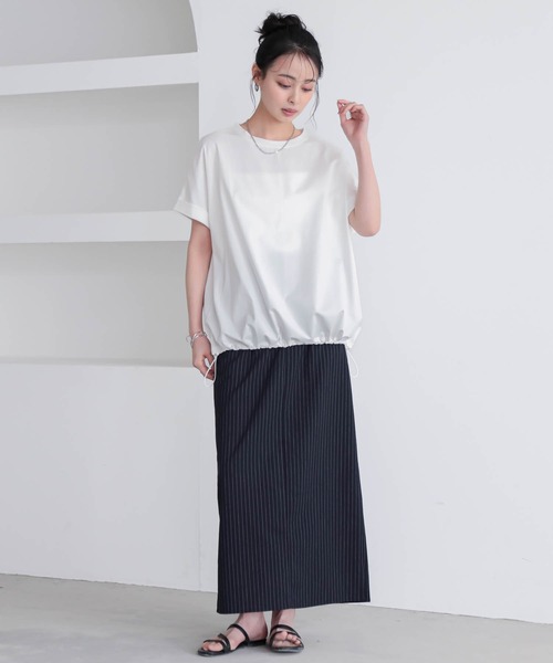 for/c(フォーシー)の「ドロストヘムトップス【サスティナブル】(Tシャツ/カットソー・レディース・オフホワイト/チャコール・M/L)」の18枚目の写真