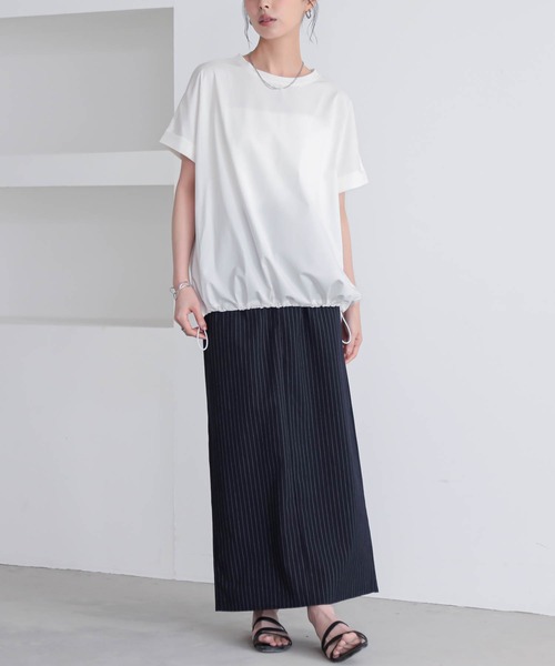 for/c(フォーシー)の「ドロストヘムトップス【サスティナブル】(Tシャツ/カットソー・レディース・オフホワイト/チャコール・M/L)」の19枚目の写真
