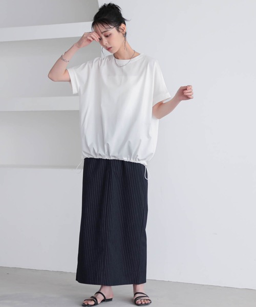 for/c(フォーシー)の「ドロストヘムトップス【サスティナブル】(Tシャツ/カットソー・レディース・オフホワイト/チャコール・M/L)」の20枚目の写真