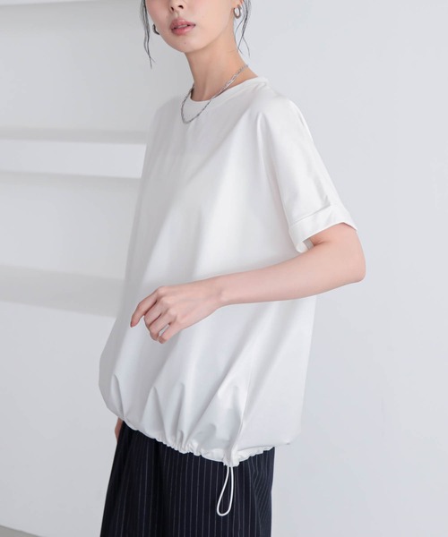 for/c(フォーシー)の「ドロストヘムトップス【サスティナブル】(Tシャツ/カットソー・レディース・オフホワイト/チャコール・M/L)」の15枚目の写真