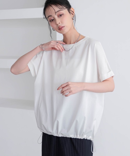 for/c(フォーシー)の「ドロストヘムトップス【サスティナブル】(Tシャツ/カットソー・レディース・オフホワイト/チャコール・M/L)」の16枚目の写真