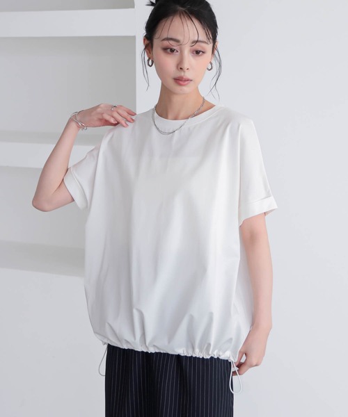 for/c(フォーシー)の「ドロストヘムトップス【サスティナブル】(Tシャツ/カットソー・レディース・オフホワイト/チャコール・M/L)」の17枚目の写真