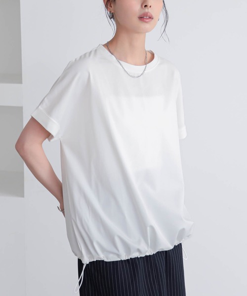 for/c(フォーシー)の「ドロストヘムトップス【サスティナブル】(Tシャツ/カットソー・レディース・オフホワイト/チャコール・M/L)」の13枚目の写真