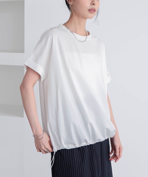for/c(フォーシー)の「ドロストヘムトップス【サスティナブル】(Tシャツ/カットソー・レディース・オフホワイト/チャコール・M/L)」の14枚目の写真