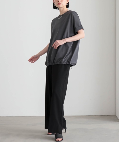 for/c(フォーシー)の「ドロストヘムトップス【サスティナブル】(Tシャツ/カットソー・レディース・オフホワイト/チャコール・M/L)」の11枚目の写真