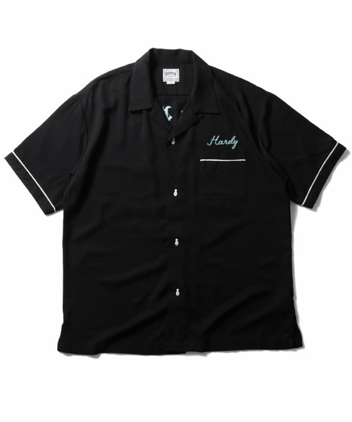 HOUSTON（ヒューストン）の「［HOUSTON ヒューストン］CAR EMB RAYON BOWLING /S SHIRT カー ロゴ チェーン刺繍 ボウリングシャツ 半袖 / オープンカラーシャツ / 開襟シャツ（シャツ/ブラウス・メンズ・マスタード/オフホワイト/ブラック・M/XL/L）」の9枚目の写真