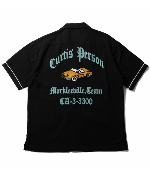 HOUSTON（ヒューストン）の「［HOUSTON ヒューストン］CAR EMB RAYON BOWLING /S SHIRT カー ロゴ チェーン刺繍 ボウリングシャツ 半袖 / オープンカラーシャツ / 開襟シャツ（シャツ/ブラウス・メンズ・マスタード/オフホワイト/ブラック・M/XL/L）」の10枚目の写真