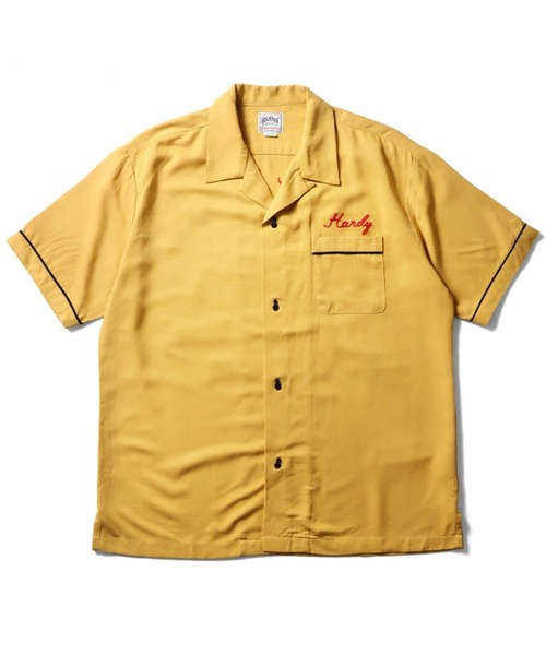 HOUSTON（ヒューストン）の「［HOUSTON ヒューストン］CAR EMB RAYON BOWLING /S SHIRT カー ロゴ チェーン刺繍 ボウリングシャツ 半袖 / オープンカラーシャツ / 開襟シャツ（シャツ/ブラウス・メンズ・マスタード/オフホワイト/ブラック・M/XL/L）」の11枚目の写真
