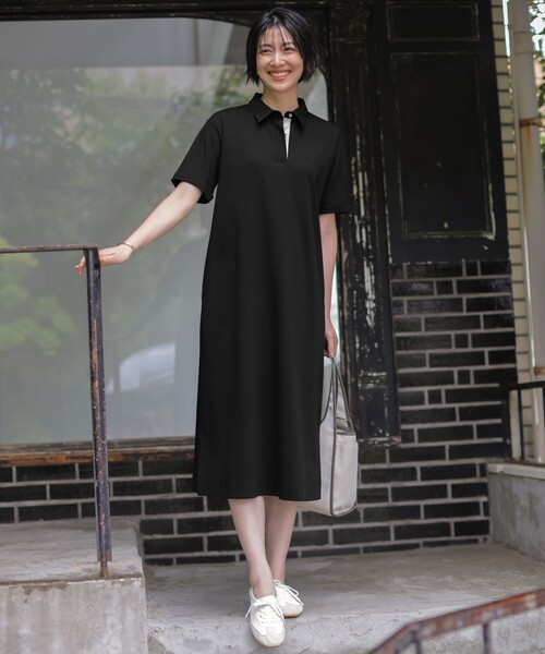 J.PRESS Ladies(J.プレス レディス)の「【WEB限定】コットンスムース ポロワンピース(ワンピース・レディース・ネイビー系/ブラウン系/ブラック系・XS)」の5枚目の写真