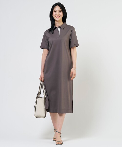J.PRESS Ladies(J.プレス レディス)の「【WEB限定】コットンスムース ポロワンピース(ワンピース・レディース・ネイビー系/ブラウン系/ブラック系・XS)」の6枚目の写真