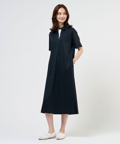 J.PRESS Ladies(J.プレス レディス)の「【WEB限定】コットンスムース ポロワンピース(ワンピース・レディース・ネイビー系/ブラウン系/ブラック系・XS)」の9枚目の写真