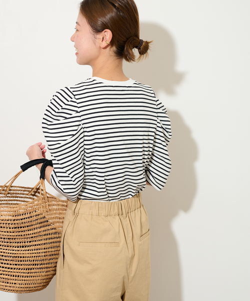 JOURNAL STANDARD relume(ジャーナルスタンダード レリューム)の「《WEB限定追加3》スリーブコンシャスプルオーバー(Tシャツ/カットソー・レディース・ホワイト/ブラック/ホワイト系その他・FREE)」の8枚目の写真