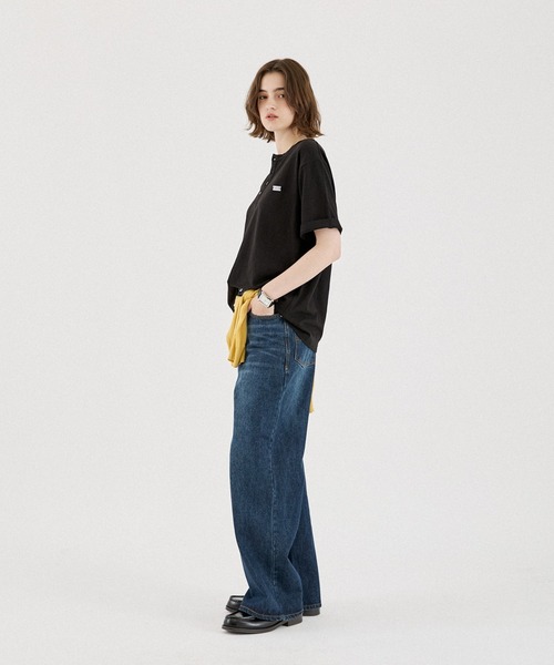ONCILY（オンシェリー）の「HEART BUTTON SLUB HENLEY TEE / ハートボタン スラブヘンリーネックTEE（Tシャツ/カットソー・メンズ・アイボリー/オフホワイト/ネイビー/ブラック/ボルドー/ブルー・MEDIUM/LARGE/SMALL）」の20枚目の写真