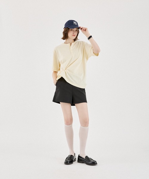ONCILY（オンシェリー）の「HEART BUTTON SLUB HENLEY TEE / ハートボタン スラブヘンリーネックTEE（Tシャツ/カットソー・メンズ・アイボリー/オフホワイト/ネイビー/ブラック/ボルドー/ブルー・MEDIUM/LARGE/SMALL）」の11枚目の写真