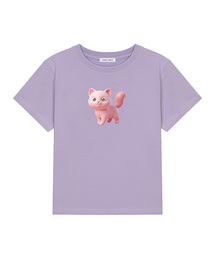 ARIGHTANGLE（アライトアングル）の「PINK CAT CROP TEE (2 COLOR)（Tシャツ/カットソー）」