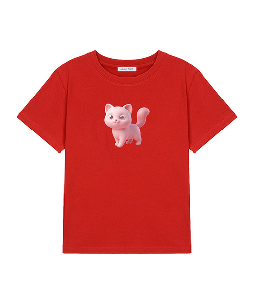 ARIGHTANGLE（アライトアングル）の「PINK CAT CROP TEE (3 COLOR)（Tシャツ/カットソー・レディース・スカイブルー/パープル/レッド・FREE）」の3枚目の写真