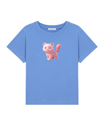 ARIGHTANGLE（アライトアングル）の「PINK CAT CROP TEE (2 COLOR)（Tシャツ/カットソー）」