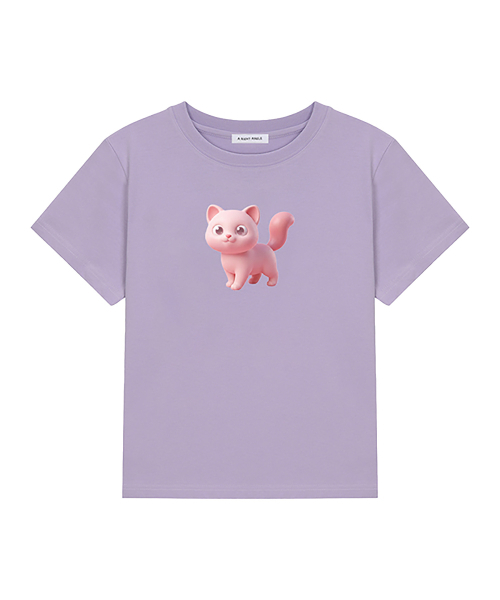 ARIGHTANGLE（アライトアングル）の「PINK CAT CROP TEE (3 COLOR)（Tシャツ/カットソー・レディース・スカイブルー/パープル/レッド・FREE）」の5枚目の写真