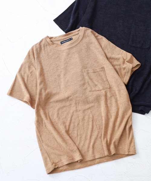 FUNALIVE（ファンアライブ）の「接触冷感パイルポケ付きTシャツ 半袖（Tシャツ/カットソー・メンズ・ピンク/ホワイト/ネイビー/ベージュ/ブラック・XL/L/M）」の4枚目の写真