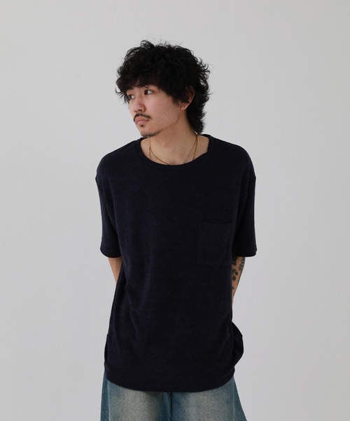 FUNALIVE（ファンアライブ）の「接触冷感パイルポケ付きTシャツ 半袖（Tシャツ/カットソー・メンズ・ピンク/ホワイト/ネイビー/ベージュ/ブラック・XL/L/M）」の10枚目の写真