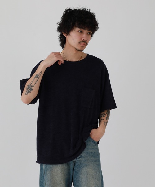 FUNALIVE（ファンアライブ）の「接触冷感パイルポケ付きTシャツ 半袖（Tシャツ/カットソー・メンズ・ピンク/ホワイト/ネイビー/ベージュ/ブラック・XL/L/M）」の8枚目の写真