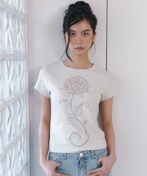 C ROSE HOTFIX SLIM T-SHIRT_BEIGE