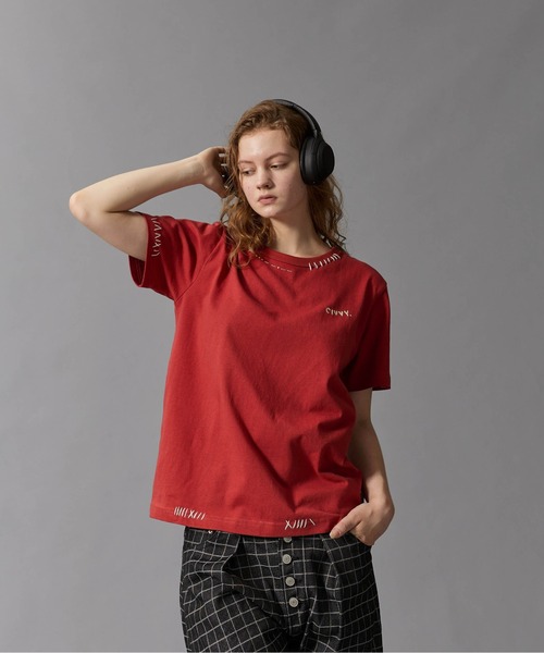 CIVVY.（シヴィ―）の「Hand Stitch T-Shirt - ハンドステッチTシャツ -（Tシャツ/カットソー・メンズ・レッド/アイボリー/ネイビー・MEDIUM/LARGE）」の3枚目の写真