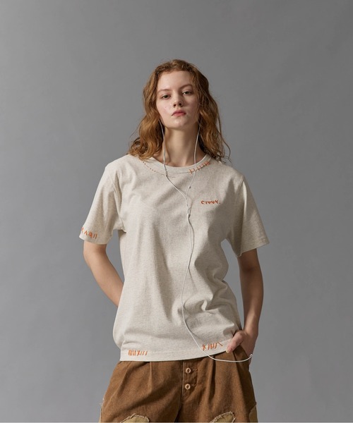 CIVVY.（シヴィ―）の「Hand Stitch T-Shirt - ハンドステッチTシャツ -（Tシャツ/カットソー・メンズ・レッド/アイボリー/ネイビー・MEDIUM/LARGE）」の9枚目の写真