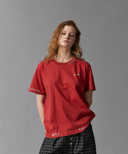 CIVVY.（シヴィ―）の「Hand Stitch T-Shirt - ハンドステッチTシャツ -（Tシャツ/カットソー・メンズ・レッド/アイボリー/ネイビー・MEDIUM/LARGE）」の14枚目の写真