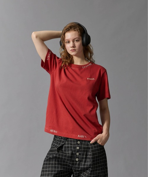 CIVVY.（シヴィ―）の「Hand Stitch T-Shirt - ハンドステッチTシャツ -（Tシャツ/カットソー・メンズ・レッド/アイボリー/ネイビー・MEDIUM/LARGE）」の13枚目の写真