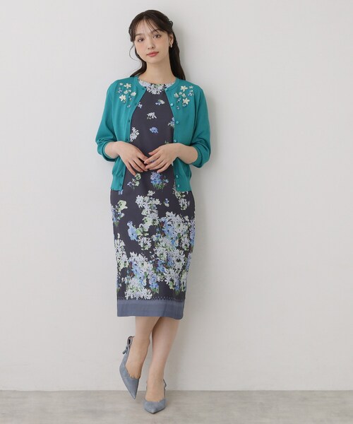 Sunauna（スーナウーナ）の「【SS～Lサイズ展開／スパンコール・ビジュー・刺繍】クラフトカーディガン（カーディガン/ボレロ・レディース・ネイビー/グリーン系/ホワイト・38/34/40）」の14枚目の写真