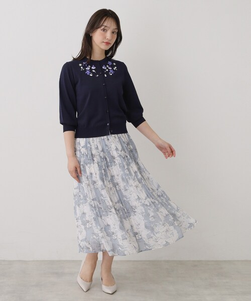Sunauna（スーナウーナ）の「【SS～Lサイズ展開／スパンコール・ビジュー・刺繍】クラフトカーディガン（カーディガン/ボレロ・レディース・ネイビー/グリーン系/ホワイト・38/34/40）」の20枚目の写真