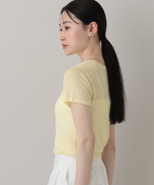 A part by(アパートバイ)の「ソフトシアーTシャツ(Tシャツ/カットソー・レディース・ブラック/ライトイエロー/オフホワイト/グレー系その他2・FREE)」の17枚目の写真