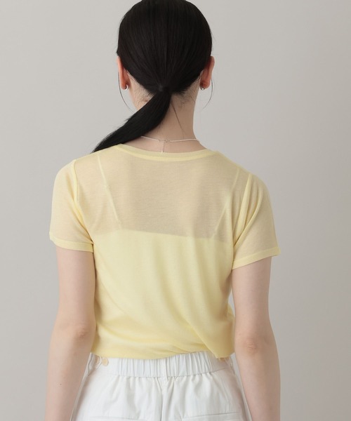 A part by(アパートバイ)の「ソフトシアーTシャツ(Tシャツ/カットソー・レディース・ブラック/ライトイエロー/オフホワイト/グレー系その他2・FREE)」の18枚目の写真