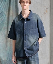 CLEL】Light Oz Denim Trucker Short Sleeve Shirt/ライトオンス