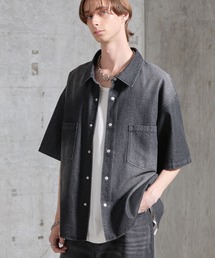 【SERACE】Vintage make short sleeve denim shirt / ヴィンテージメイク半袖デニムシャツ