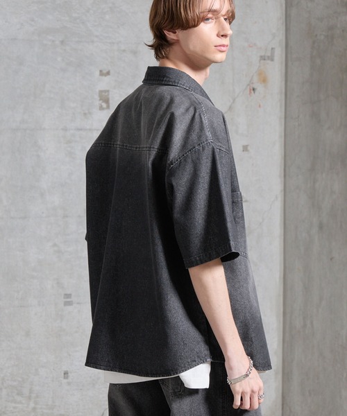 SERACE(セラス)の「【SERACE】Vintage make short sleeve denim shirt / ヴィンテージメイク半袖デニムシャツ(シャツ/ブラウス・メンズ・インディゴブルー/ブラック・S/M/L)」の22枚目の写真